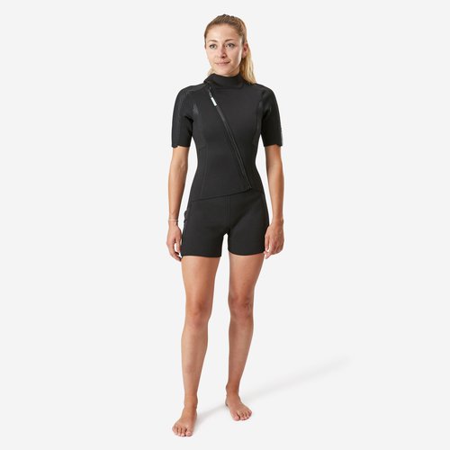 Subea Neopren Shorty Damen mit schrägem Frontzip 2 mm - Easy