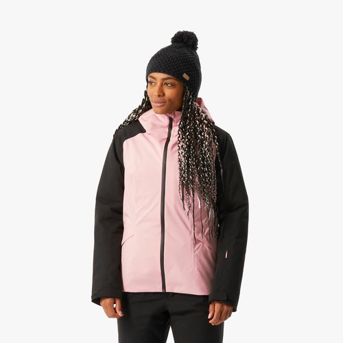 Wedze Skijacke Damen warm wasserdicht - 500 Sport rosa/schwarz