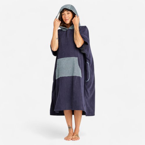 Olaian Surf-Poncho Damen/Herren ab 150 cm 900 Fish blau/grau