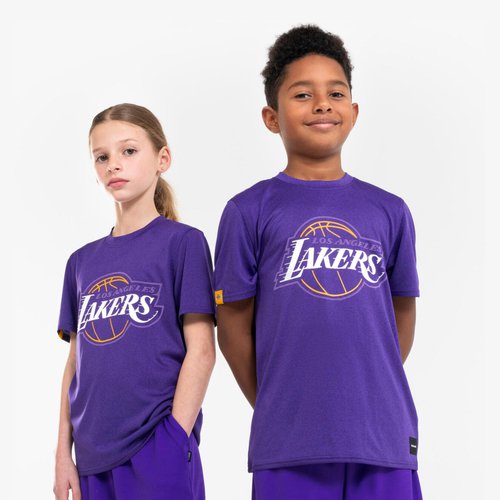Tarmak Kinder Basketball Shirt kurzarm NBA Lakers - TS 900 violett