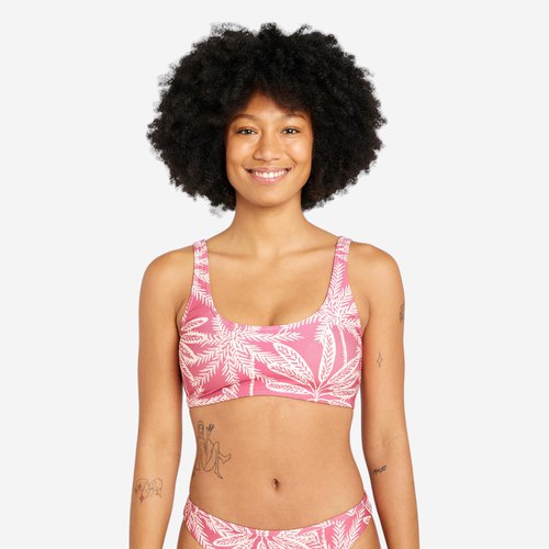 Olaian Bikini-Oberteil Bustier Damen texturiert - Aurely Palmer rosa