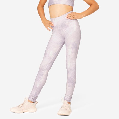 Decathlon Leggings Kinder atmungsaktiv - lila bedruckt