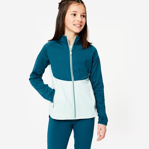 Decathlon Trainingsjacke Mädchen tailliert - blau/grün