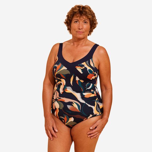 Nabaiji Badeanzug Damen - Karli Flo blau/orange
