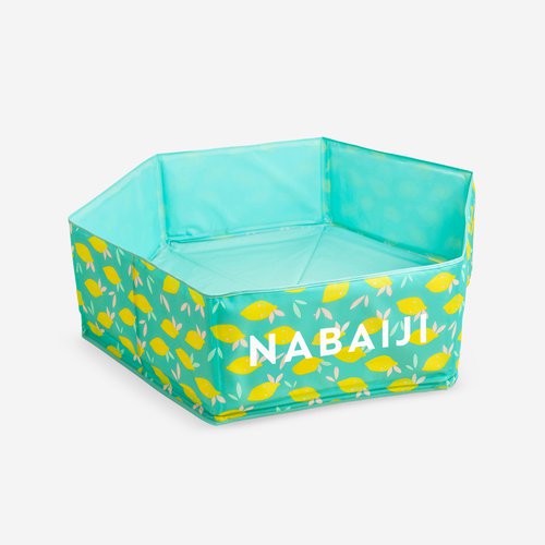 Nabaiji Planschbecken Kinder faltbar mit Tasche 88.5 cm Durchmesser - Tidipool Zitrone