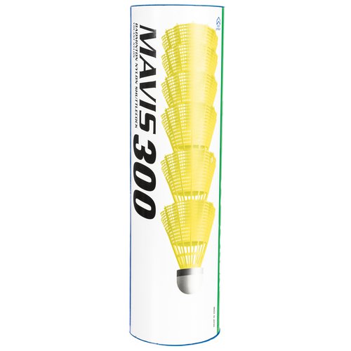Yonex Shuttlecocks Mavis 300 Federbälle Kunststoff 6er-Dose gelb