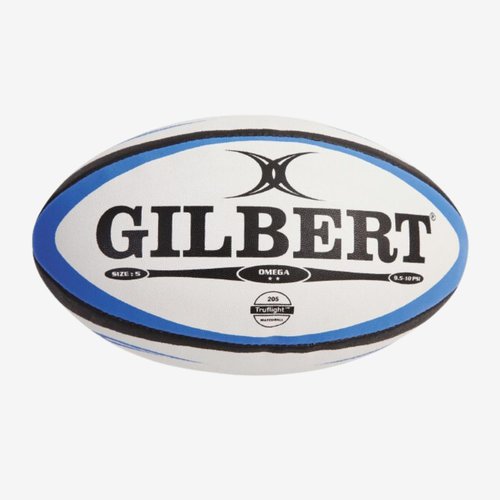 Gilbert Rugby Ball Grösse 5 - Gilbert Omega weiss/blau