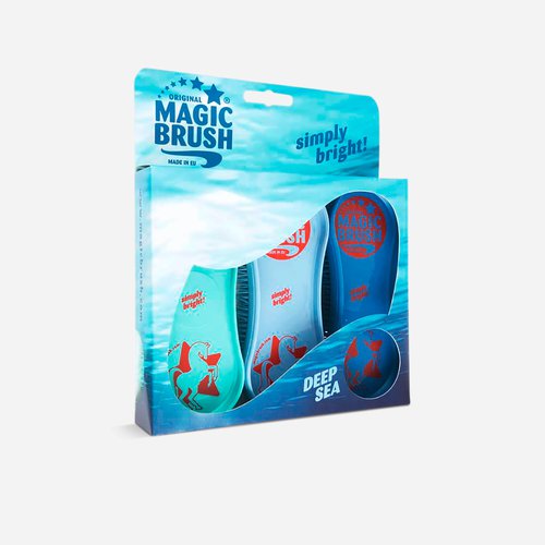 Kerbl Pferdebürsten Magic Brush 3er-Pack türkis/mauve/blau