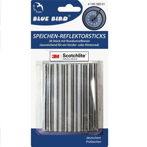 Blue Bird Speichenreflektoren Speichenstäbe 3M Scotchlite 36 Stück silber