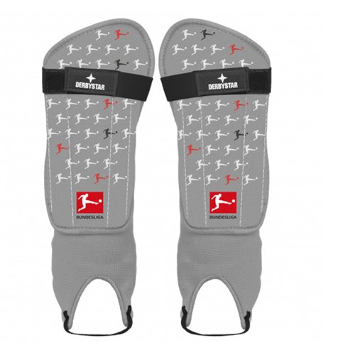 Derbystar Damen/Herren Fußball Schienbeinschoner mit Knöchelschutz - Protect grau