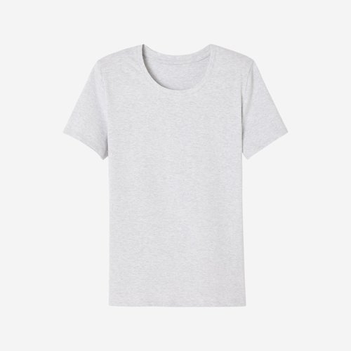 Domyos T-Shirt Damen Baumwolle aus recycelten Materialien - grau