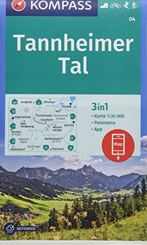 Kompass KOMPASS Wanderkarte Tannheimer Tal: 3in1 Wanderkarte 1:35000 mit Panorama inklusive Karte zur offline Verwendung in der KOMPASS-App. Fahrradfahren. ... Langlaufen. (KOMPASS-Wanderkarten, Band 4)