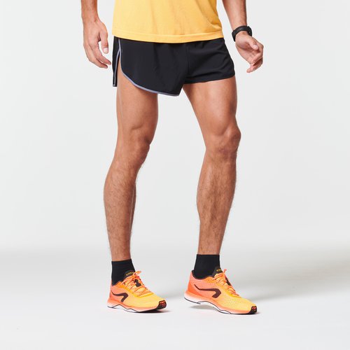 Kiprun Laufshorts Split Kiprun Herren schwarz/grau