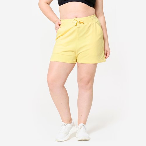 Domyos Shorts Damen mit Tasche - pastellgelb