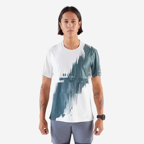 Kiprun Laufshirt kurzarm Langstrecke Herren - Run 900 Ultra beige Print