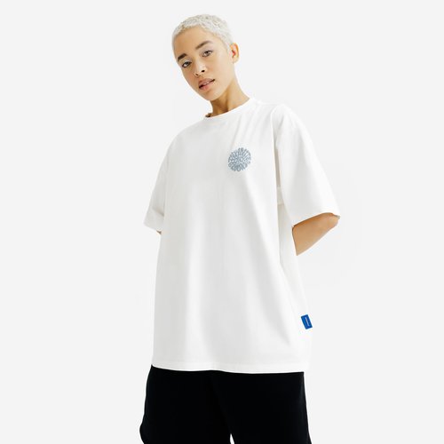 Decathlon T-Shirt Damen/Herren mit Grafik - Elementals weiß