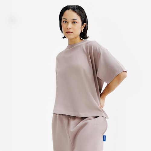 Decathlon T-Shirt Damen Crop Top - braun