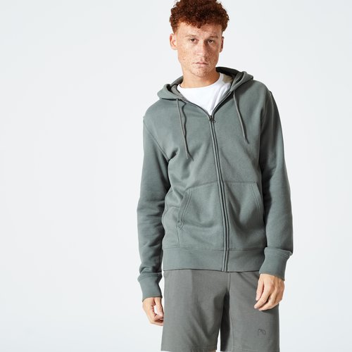 Domyos Kapuzenjacke Herren Reissverschluss - Essentials 500 khaki