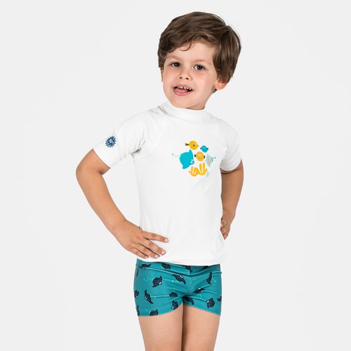 Nabaiji Badehose Boxer Baby/Kleinkind - Titou Manta blau