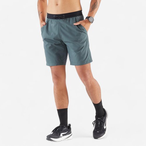 Kiprun Laufshorts Herren - Run 500 Dry dunkelgrün/grau