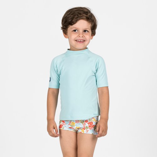 Nabaiji Badehose Boxer Baby/Kinder - Titou Zag weiß