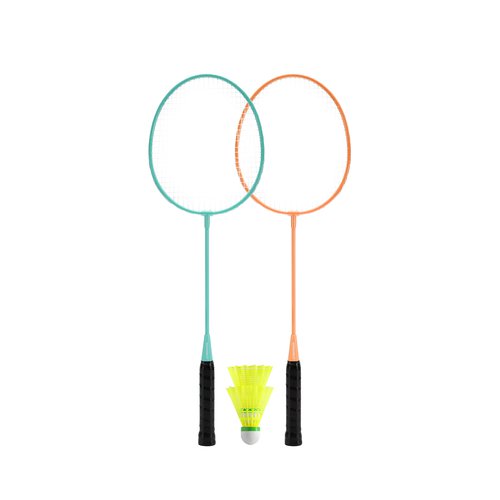 Decathlon Badmintonschläger-Set Erwachsene Freizeit - BR100 Discover türkis/orange