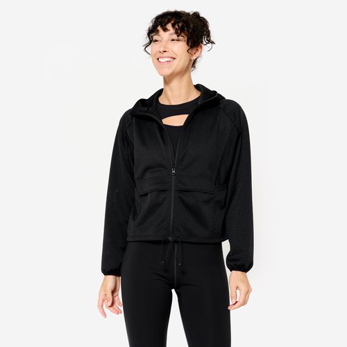 Domyos Trainingsjacke Damen perforiert - Light schwarz