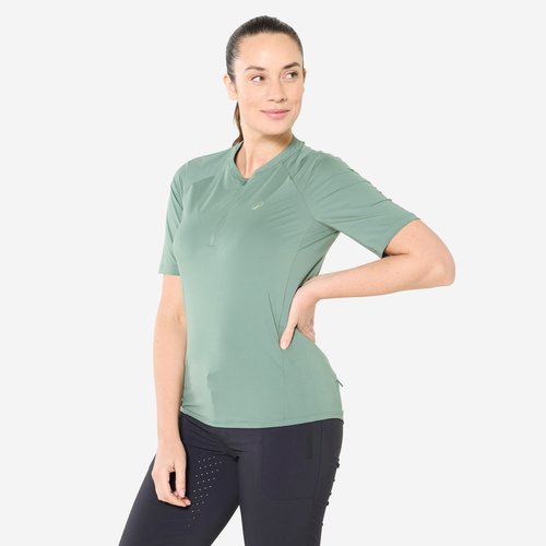 Rockrider Radtrikot kurzarm Cargo Damen grün