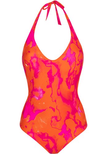 FIRE + ICE FIRE+ICE Badeanzug "Zahara", Neckholder, V-Ausschnitt, für Damen, orange, 36
