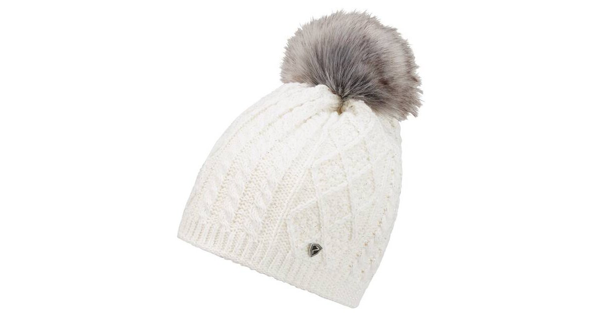 Ziener Damen Mütze Illhorn – Gestrickt, Mit Kunstfellbommel & Glitzergarn, Warm, Trendig, Made In Europe