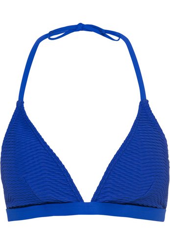 Esprit ESPRIT LIVIA BEACH Triangel-Bikini, Strukturstreifen, Neckholder, für Damen, blau, 40 B