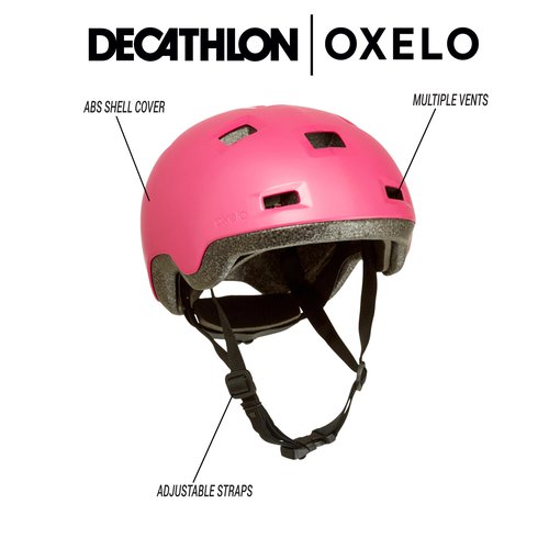 Oxelo Skaterhelm Kinder für Inliner Skateboard Scooter - B100 rosa