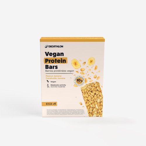Decathlon Proteinriegel Regeneration vegan Banane Erdnuss 4 Stück