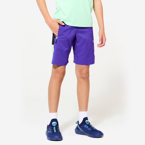 Decathlon Shorts Sporthose Kinder atmungsaktiv - lila/neongrün