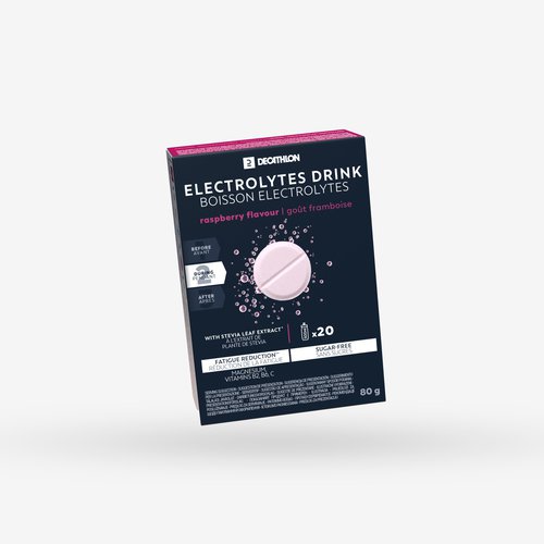Decathlon Electrolyt Iso-Brausetabletten zuckerfrei rote Früchte 20 × 4 g