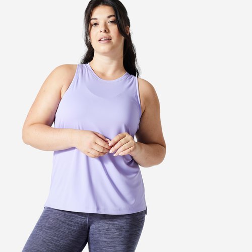 Domyos Top gerade geschnitten Fitness Cardio Damen - violett
