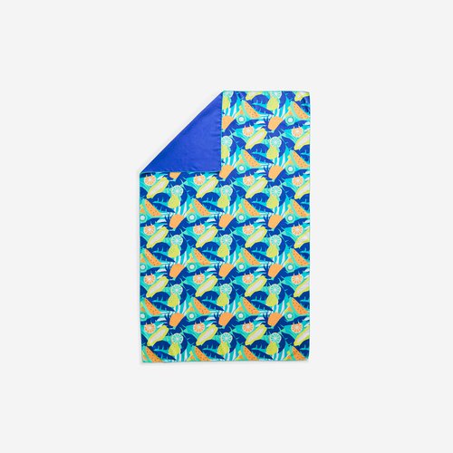 Nabaiji Mikrofaser-Handtuch XL 110 × 175 cm - Prints blau/grün