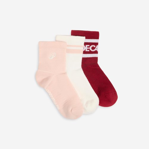 Decathlon Socken Low 3er-Pack - rosa/weiß