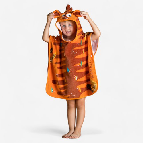 Nabaiji Bade-Poncho Baby Baumwolle - Tiger orange/braun