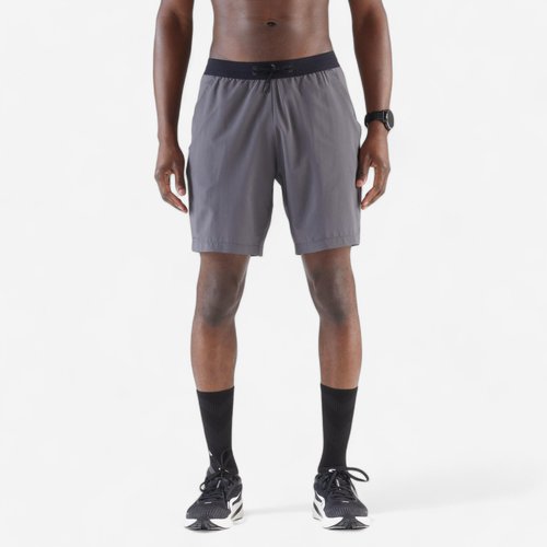 Kalenji Laufshorts 2-in-1 Herren atmungsaktiv - Run 500 Dry grau