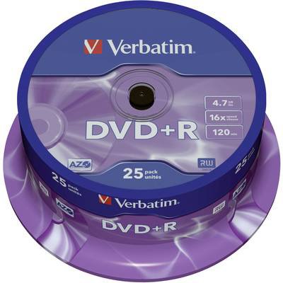 Verbatim 43500 DVD+R Rohling 4.7 GB 25 St. Spindel