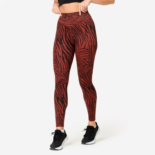 Domyos Leggings Damen hoher Taillenbund - braun