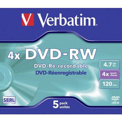 Verbatim 43285 DVD-RW Rohling 4.7 GB 5 St. Jewelcase Wiederbeschreibbar
