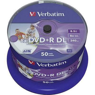 Verbatim 43703 DVD+R DL Rohling 8.5 GB 50 St. Spindel Bedruckbar