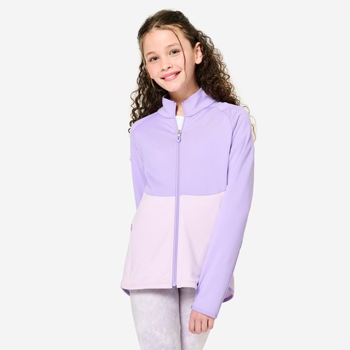 Decathlon Trainingsjacke Mädchen tailliert - helllila/dunkellila