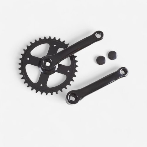 Btwin Einfach-Kurbelsatz 36 Zähne mit 140 mm Kurbeln