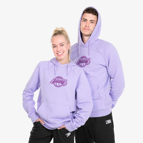 Tarmak Damen/Herren Basketball Hoodie mit Kapuze Los Angeles Lakers NBA - 900 violett