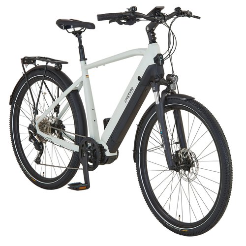Prophete Trekking E-Bike Entdecker 5.0 Herren 48 V Grau-Schwarz Matt 28 Zoll