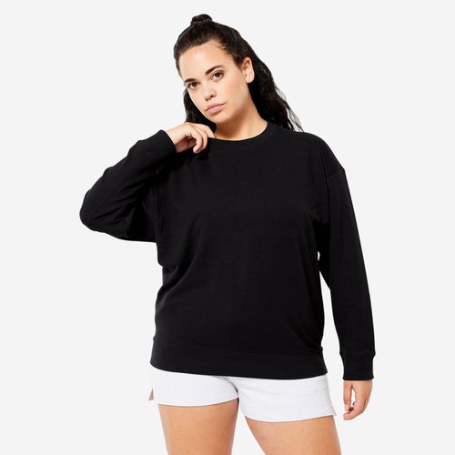 Domyos Sweatshirt Damen Oversize - schwarz