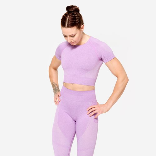 Domyos T-Shirt Crop Top nahtloses Material - rosa